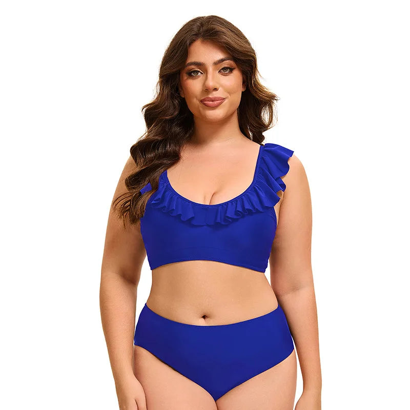 Bikini Mujer Tallas Grandes Push Up Cintura Alta Control de Abdomen 2 Piezas