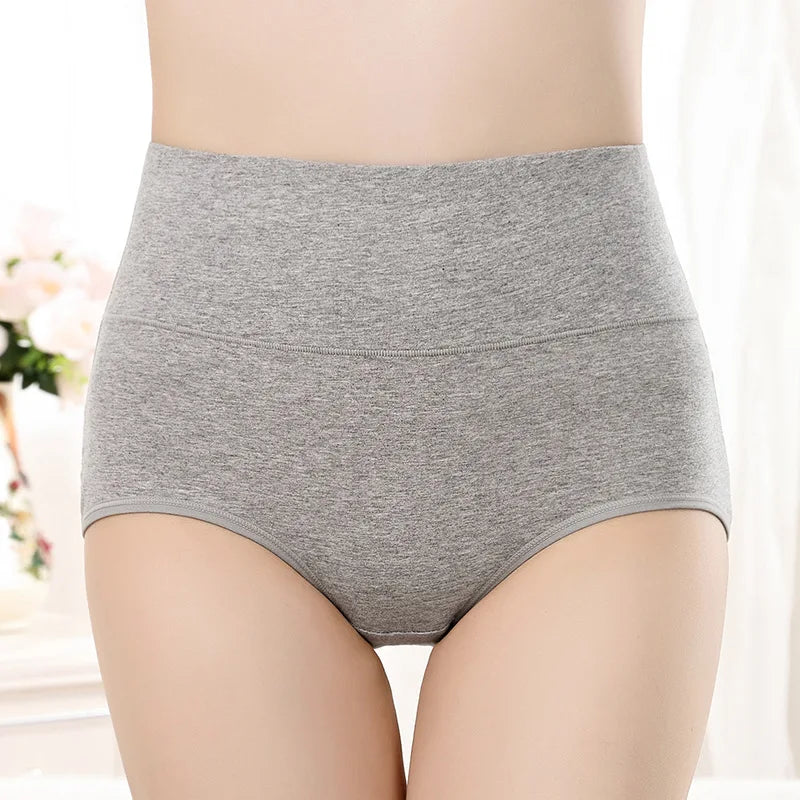 Women's Panties Abdominal Shaping Briefs Cotton Underpants Plus Size High Waist Underwear Ladies Solid Color Sexy Lingeries Soft