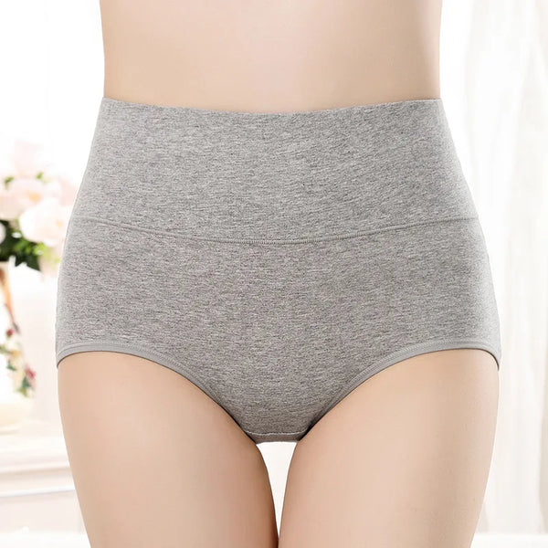 Women's Panties Abdominal Shaping Briefs Cotton Underpants Plus Size High Waist Underwear Ladies Solid Color Sexy Lingeries Soft