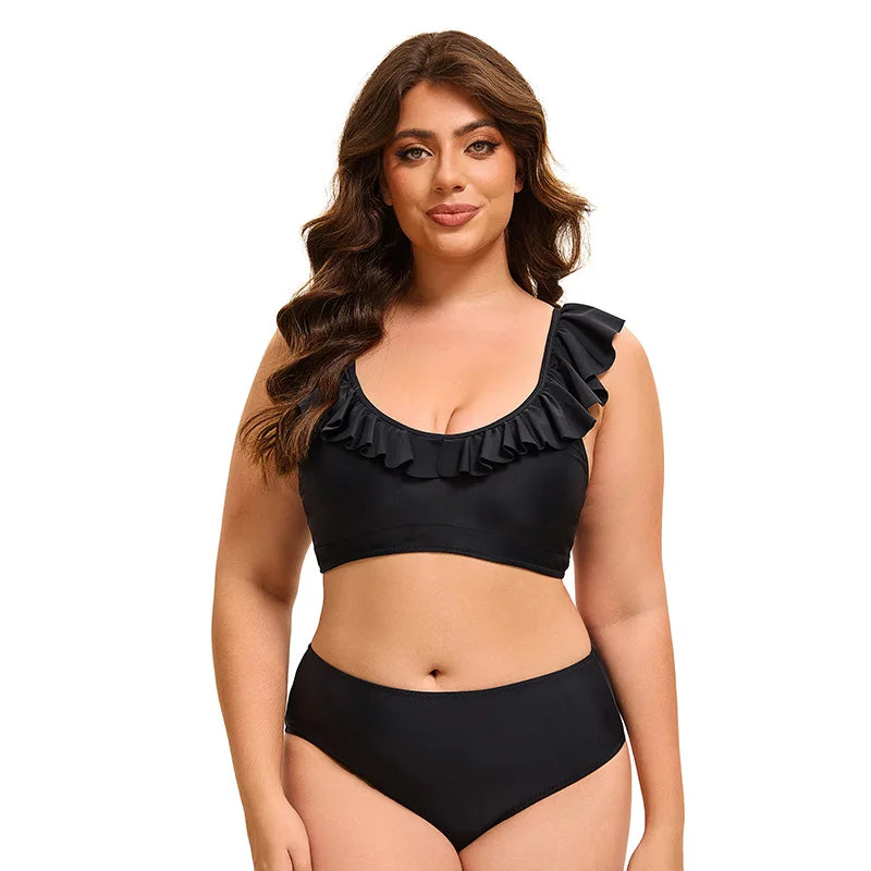 Bikini Mujer Tallas Grandes Push Up Cintura Alta Control de Abdomen 2 Piezas