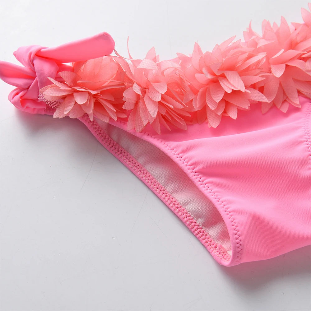 Bikini Niña Conjunto 2 Piezas Volantes Traje de Baño Niñas Verano Playa