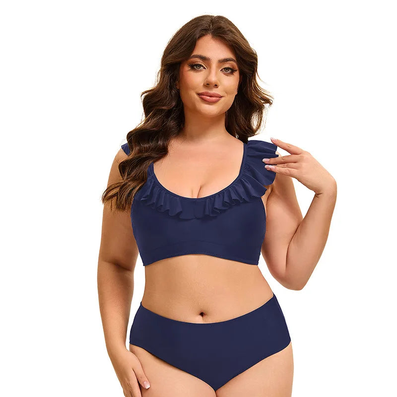 Bikini Mujer Tallas Grandes Push Up Cintura Alta Control de Abdomen 2 Piezas