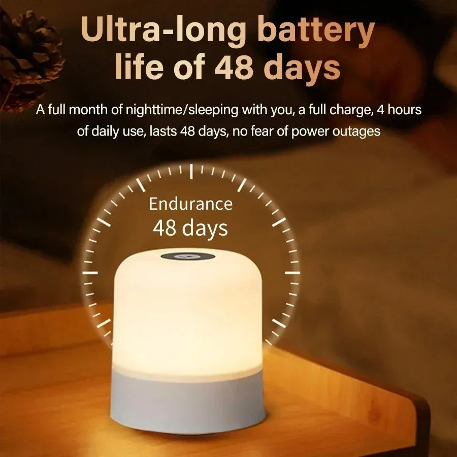 Luz Nocturna LED RGB Táctil Recargable con Mando Regulable para Dormitorio y Salón