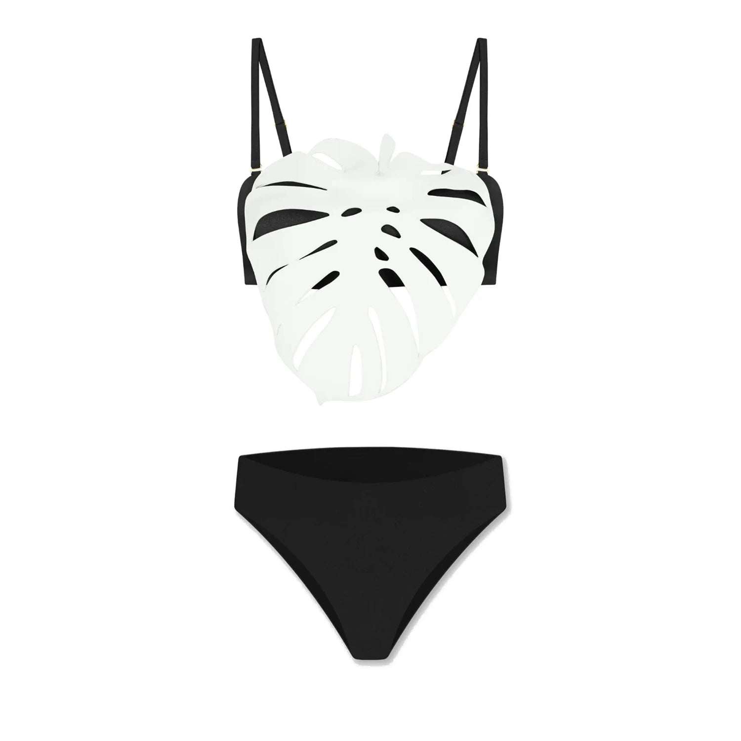 Bikini Mujer 3 Piezas Push Up Corte Láser Cintura Alta Sexy Traje de Baño con Falda