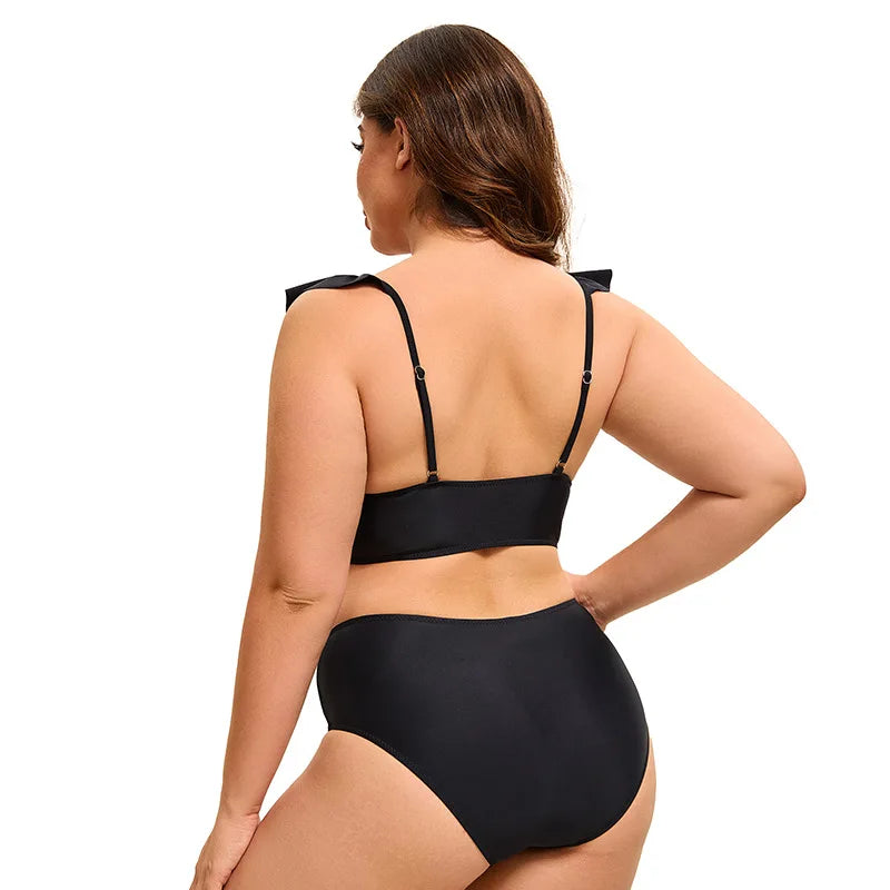 Bikini Mujer Tallas Grandes Push Up Cintura Alta Control de Abdomen 2 Piezas