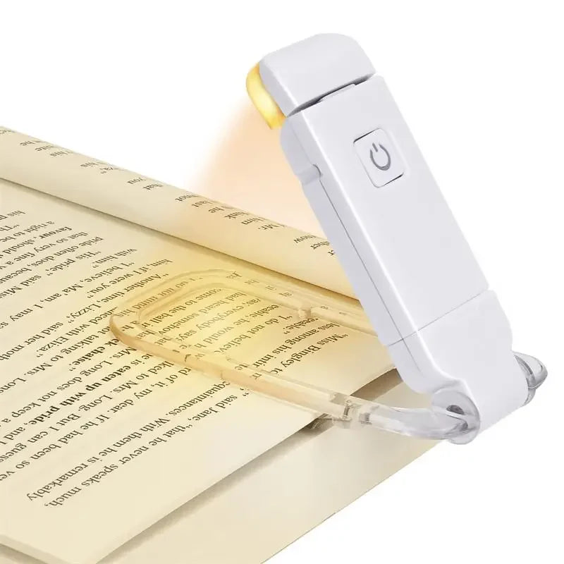 Lámpara de Lectura LED Clip USB Recargable 3 Modos Luz Portátil para Escritorio y Cama