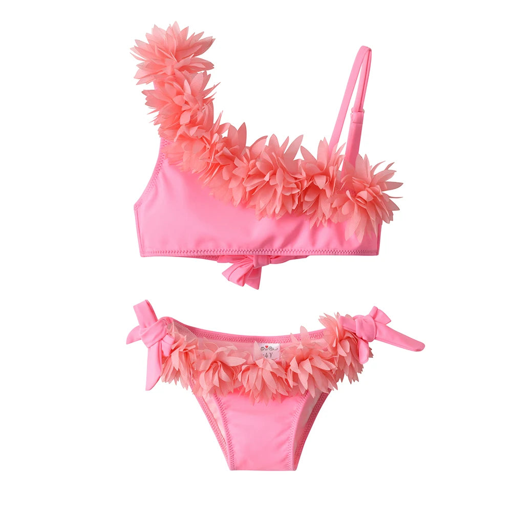 Bikini Niña Conjunto 2 Piezas Volantes Traje de Baño Niñas Verano Playa