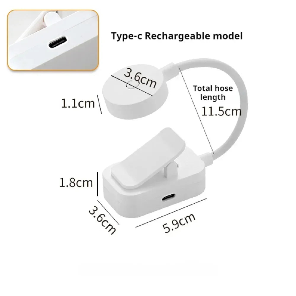 Lámpara de Lectura LED Clip USB Recargable 3 Modos Luz Portátil para Escritorio y Cama