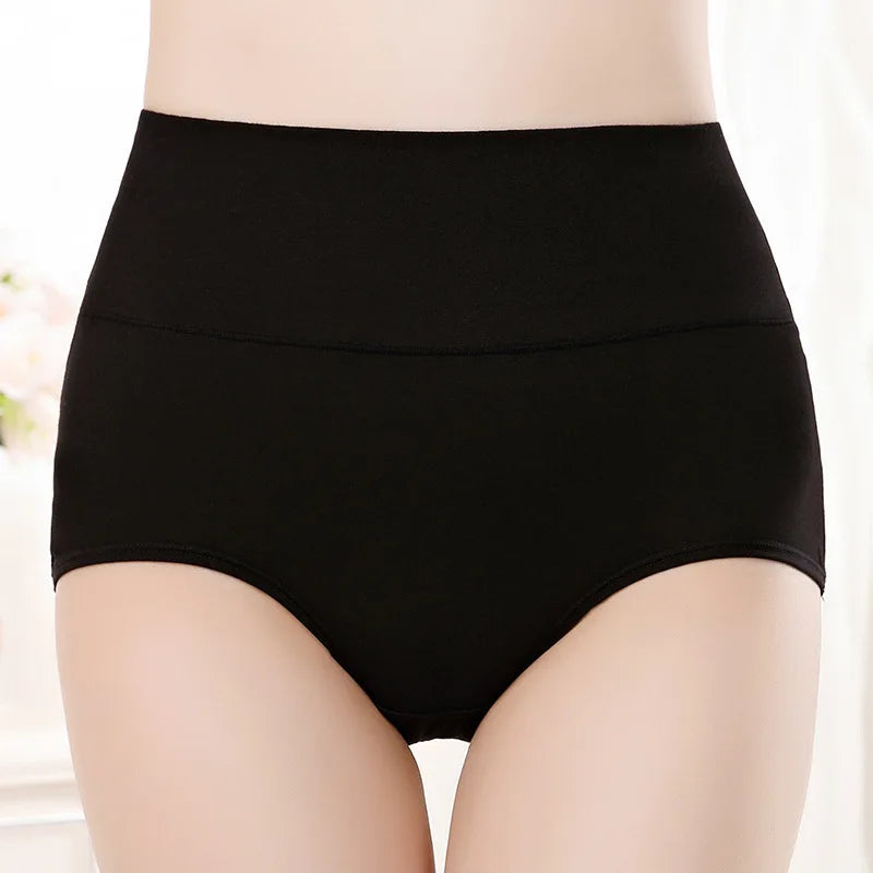 Women's Panties Abdominal Shaping Briefs Cotton Underpants Plus Size High Waist Underwear Ladies Solid Color Sexy Lingeries Soft